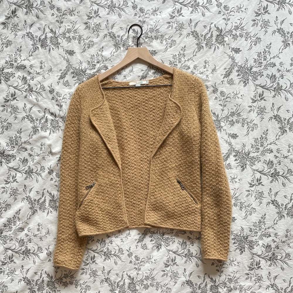 Boden Mohair Mix Moto Biker Cardigan